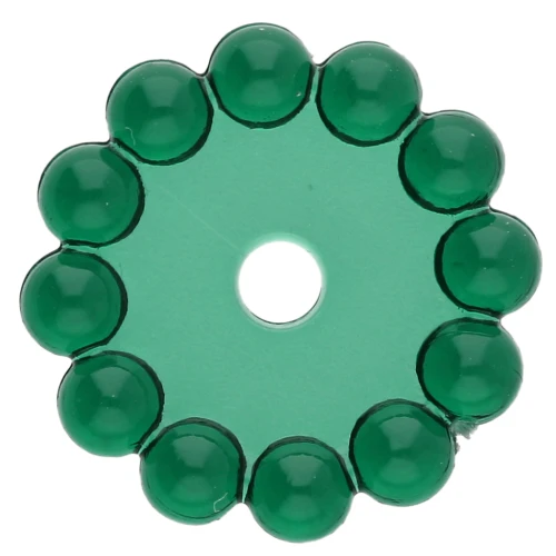 Cuentas redondas 10 mm con bolitas de resina transparente - Verde oscuro x10
