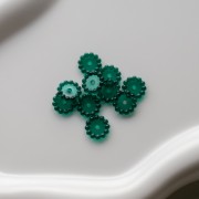 Cuentas redondas 10 mm con bolitas de resina transparente - Verde oscuro x10