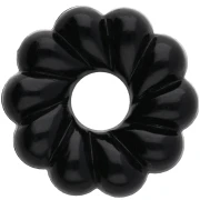 Cuentas rondelle de resina opaca 18 mm efecto trenzado - Negro x4