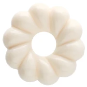 Cuentas redondas 18 mm efecto trenzado en resina opaca - Marfil x4