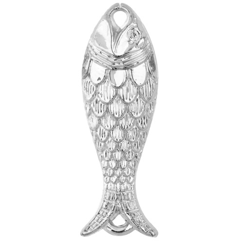 Distanciador pez resina 27x9 mm - Plata x1