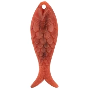 Colgante pez 27x9 mm en resina - Ladrillo jaspeado x1