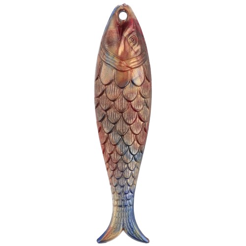 Colgante pez 48x11,5 mm en resina - Bronce - Mármol multicolor x1