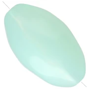 Cuenta con forma de oliva irregular martillada 30x18 mm en resina translúcida - Verde agua x1