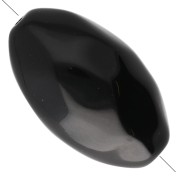 Cuenta con forma de oliva irregular martillada 30x18 mm en resina opaca - Negro x1
