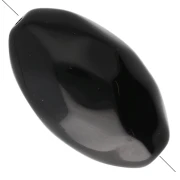 Cuenta con forma de oliva irregular martillada 30x18 mm en resina opaca - Negro x1