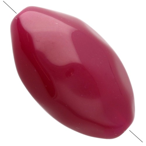 Cuenta con forma de oliva irregular martillada 30x18 mm en resina translúcida - Fucsia x1