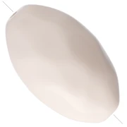 Cuenta con forma de oliva irregular martillada 30x18 mm en resina opaca - Blanc de Lin x1