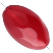 Cuenta con forma de oliva irregular martillada 30x18 mm en resina transparente - Rojo oscuro x1