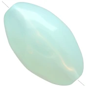 Cuenta con forma de oliva irregular martillada 24x15 mm en resina translúcida - Verde agua x1