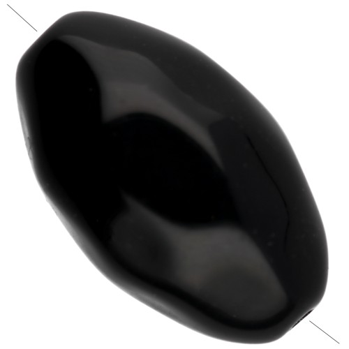 Cuenta con forma de oliva irregular martillada 24x15 mm en resina opaca - Negro x1