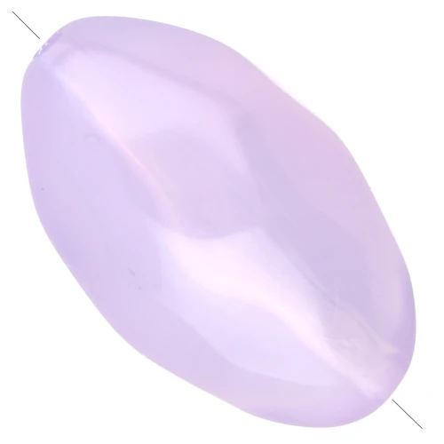 Cuenta con forma de oliva irregular martillada 24x15 mm en resina transparente - Lila x1