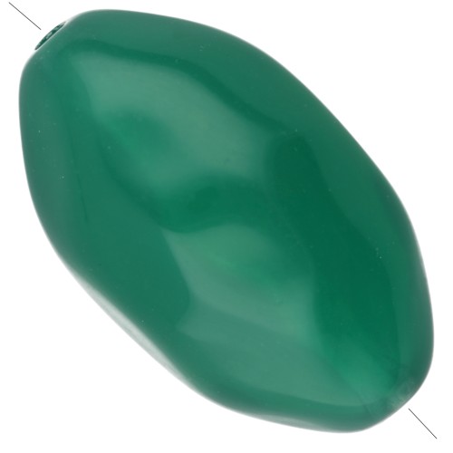 Cuenta con forma de oliva irregular martillada 24x15 mm en resina translúcida - Jade x1