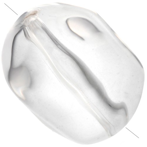 Cuenta irregular 25x20 mm en resina transparente - Cristal x1