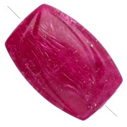 Fuschia - Cuenta rectángulo estriado 25x17 mm en resina - purpurina dorada fucsia x1 Cuenta rectángulo estriado 25x17 mm en resina - purpurina dorada fucsia x1