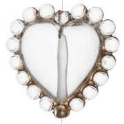Cuenta corazón 17,5 mm con mini bolas de resina transparente - Cristal - Dorado x1