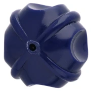 Cuentas redondas trabajadas 18 mm en resina opaca - Azul oscuro x1