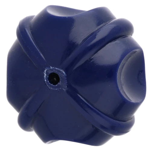 Cuentas redondas trabajadas 18 mm en resina opaca - Azul oscuro x1