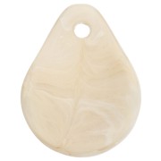 Pétalos de flor curvados 14x10,5 mm en resina - Crema jaspeado x8
