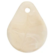 Pétalos de flor curvados 14x10,5 mm en resina - Crema jaspeado x8
