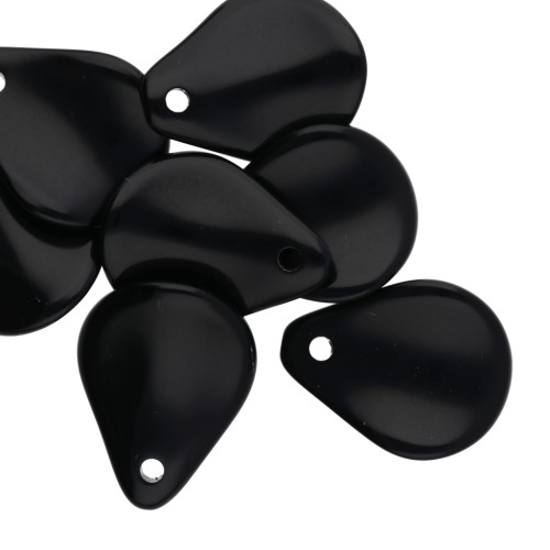 Pétalos de flor curvados 14x10,5 mm en resina - Negro x8