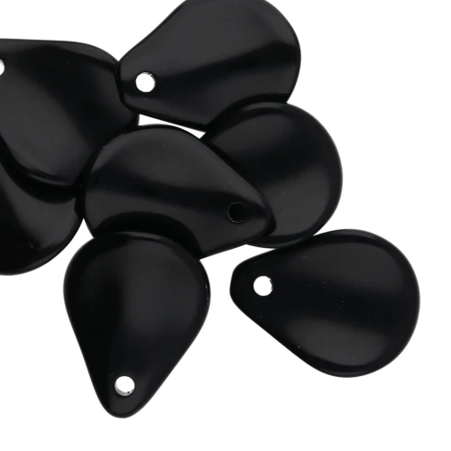 Pétalos de flor curvados 14x10,5 mm en resina - Negro x8