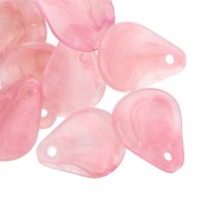 Pétalos de flor curvados 14x10,5 mm en resina - Rosa jaspeado x8