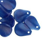 Pétalos de flor curvados 14x10,5 mm en resina - Azul marino jaspeado x8