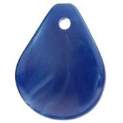 Pétalos de flor curvados 14x10,5 mm en resina - Azul marino jaspeado x8