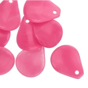 Pétalos de flor curvados 14x10,5 mm en resina - Rosa brillante jaspeado x8