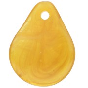Pétalos de flor curvados 14x10,5 mm en resina - Amarillo miel jaspeado x8