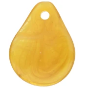 Pétalos de flor curvados 14x10,5 mm en resina - Amarillo miel jaspeado x8