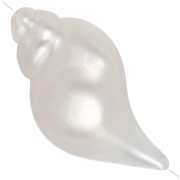 Cuenta con forma de concha de 27 x 15 mm de resina opaca - Blanco nacarado x1