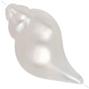 Cuenta con forma de concha de 27 x 15 mm de resina opaca - Blanco nacarado x1