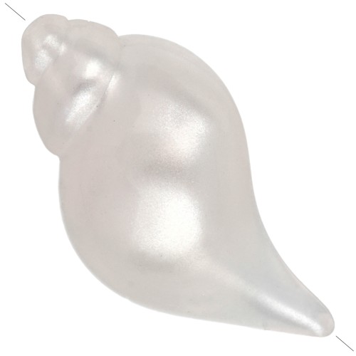 Cuenta con forma de concha de 27 x 15 mm de resina opaca - Blanco nacarado x1