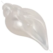 Cuenta con forma de concha de 27 x 15 mm de resina opaca - Blanco nacarado x1