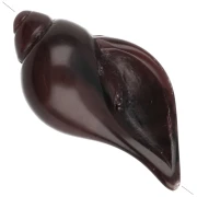 Cuenta con forma de concha de 27 x 15 mm de resina opaca - Marrón marmolado x1