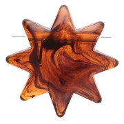 Cuenta sol de 28 mm de resina transparente - Ámbar veteado x1