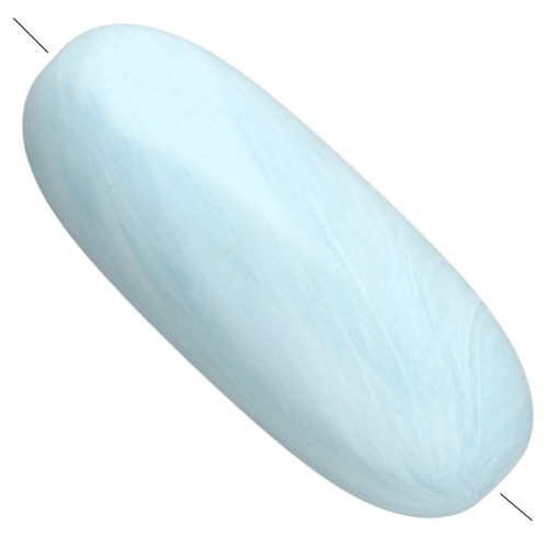 Cuenta con forma de oliva de 34 x 14 mm de resina opaca - Efecto marmolado azul claro x1