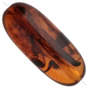Cuenta con forma de oliva de 34 x 14 mm de resina translúcida - Ámbar veteado x1