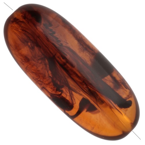 Cuenta con forma de oliva de 34 x 14 mm de resina translúcida - Ámbar veteado x1