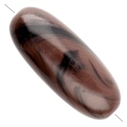 Cuenta con forma de oliva de 34 x 14 mm de resina opaca - Marrón veteado x1