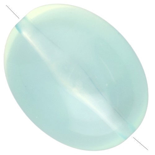 Cuenta con forma de oliva 24x19 mm en resina translúcida - Verde agua x1