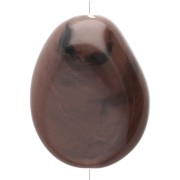 Cuenta plana irregular 25x20 mm en resina opaca - Chocolate jaspeado x1