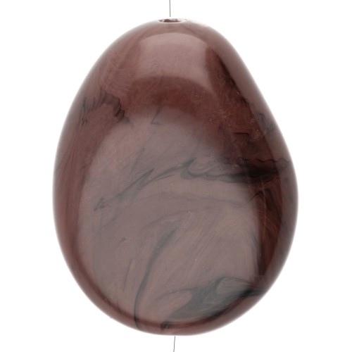 Cuenta plana irregular de 22 x 17 mm de resina opaca - Marrón marmolado x1