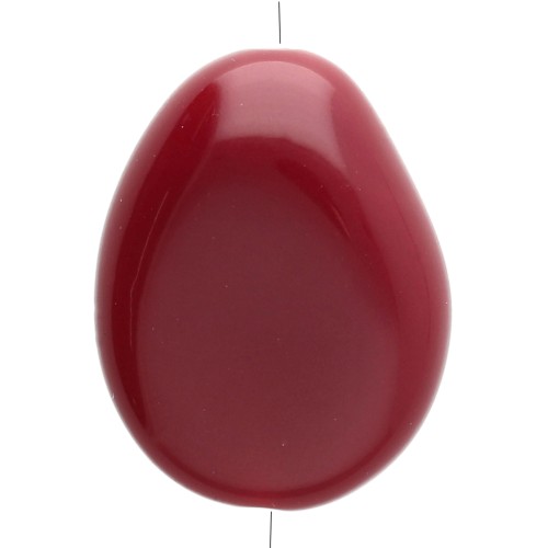 Cuenta de resina opaca irregular plana 22x17 mm - Burdeos x1