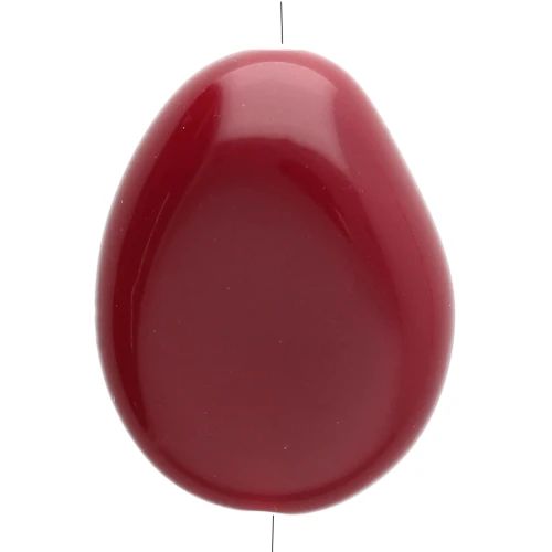 Cuenta de resina opaca irregular plana 22x17 mm - Burdeos x1