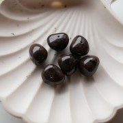 Cuentas tipo «nuggets» de 12 x 15 mm de resina opaca - Chocolate veteado x6