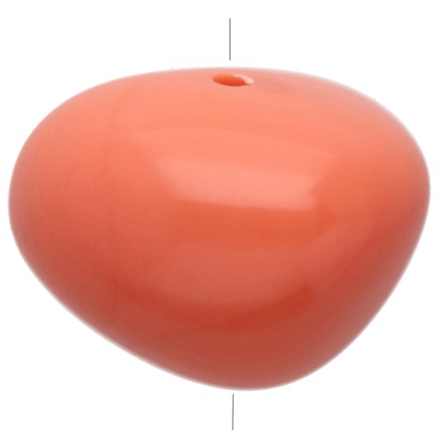 Cuentas tipo nugget de resina opaca, 12 x 15 mm - Rosa coral, 6 unidades