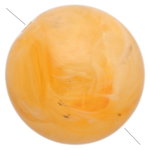 Cuentas redondas de 14 mm de resina translúcida - Mango veteado x6